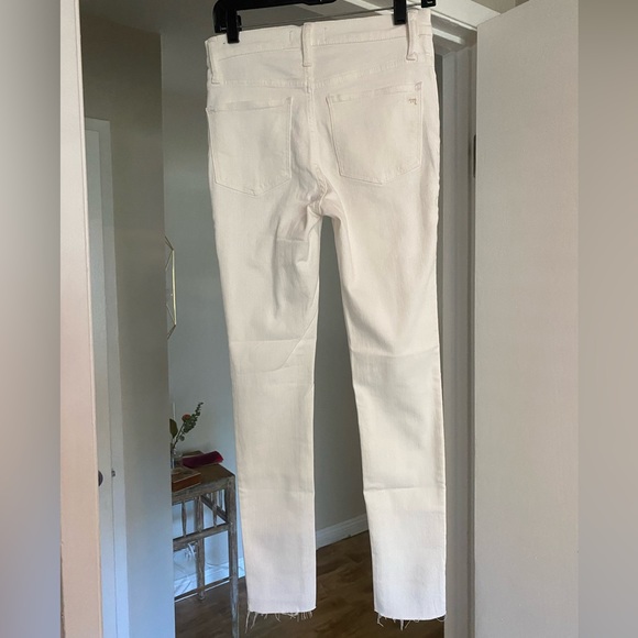New Madewell 9" Mid Rise Skinny Jean Button Fly Raw Hem in White Size 26 - Picture 3 of 8